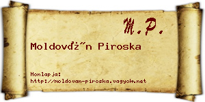 Moldován Piroska névjegykártya
